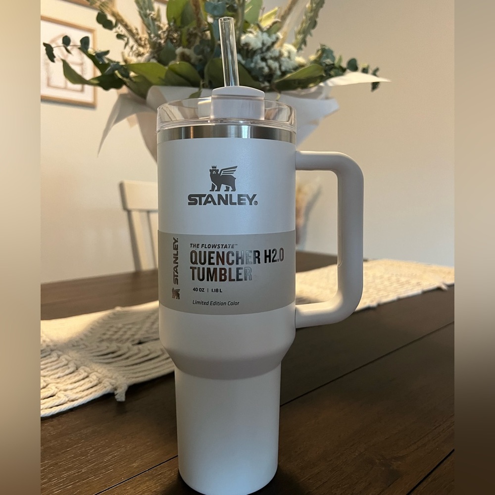 LIMITED EDITION White 40oz Stanley tumbler